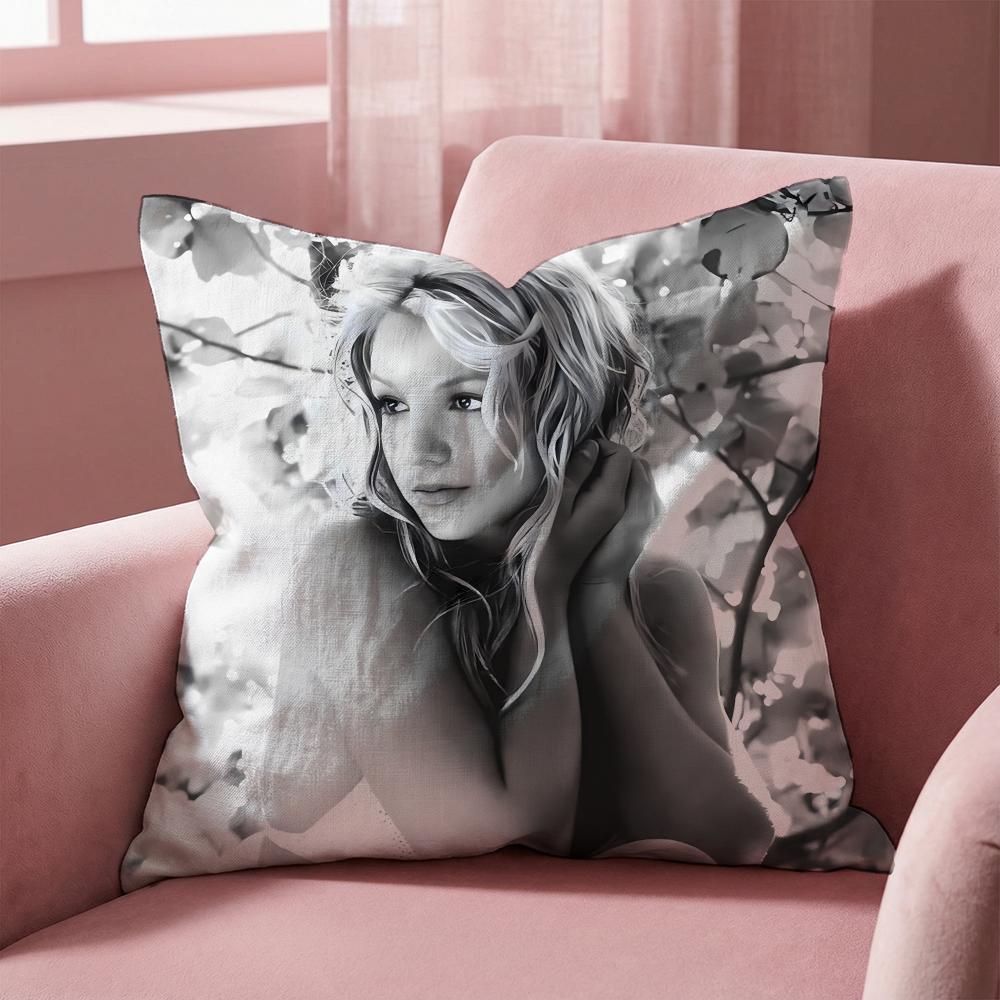 B-Britney Spears SINGER Cushion Cover Multi-Scene Pillow Cover for Home & Car - Reversible, Soft & Durable for Daily Use