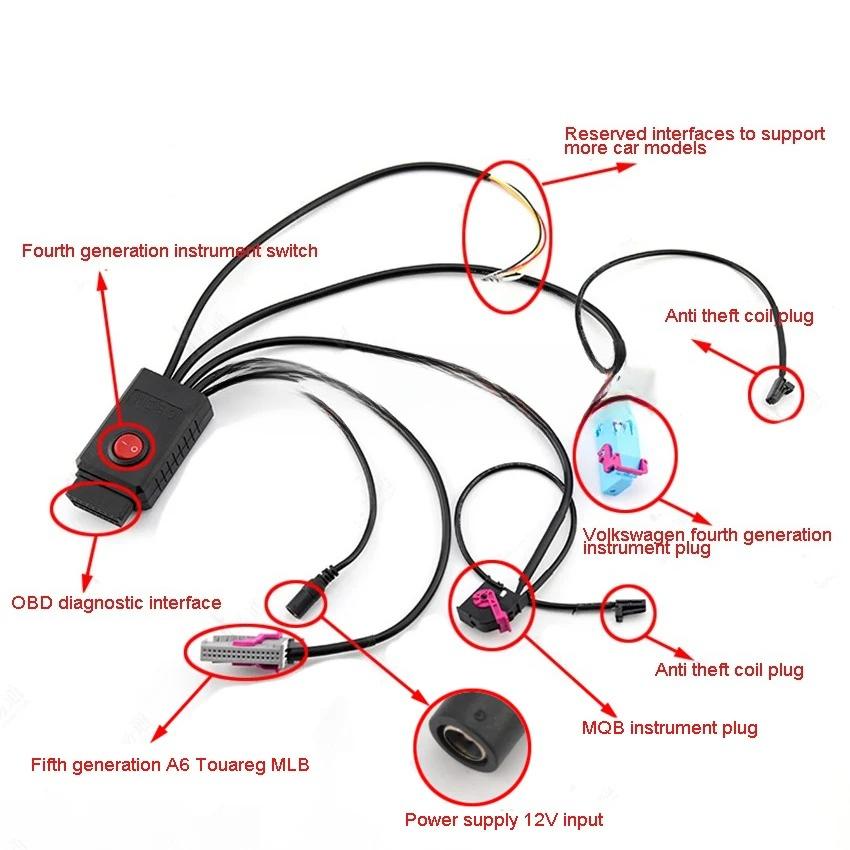 

For Geeignet Für Instrumentenstart-Kabelbaum MQB MLB Instrumentenwartung Beleuchtung Testplattform 12V чорний