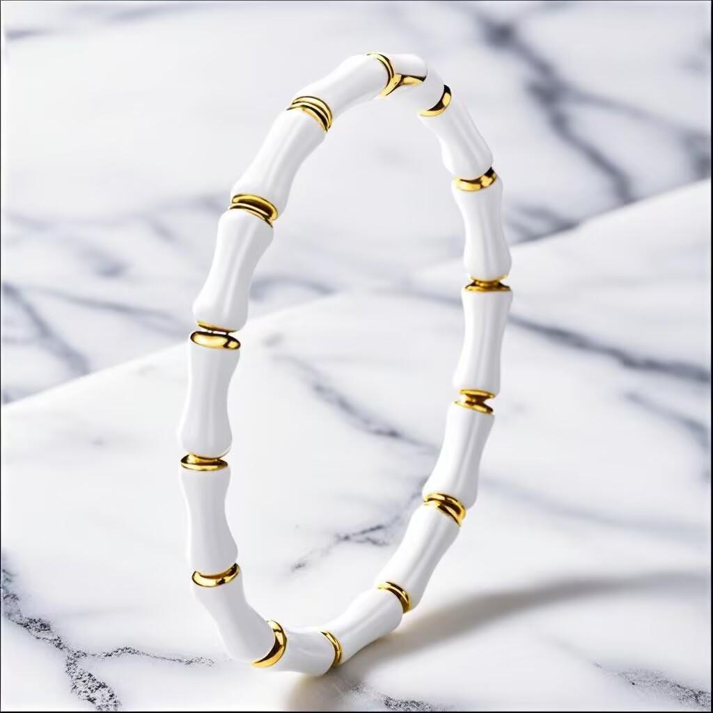 Women s Bamboo Joint Stainless Steel Bracelet, Niche Design, Non-fading Titanium Clasp Jewelry