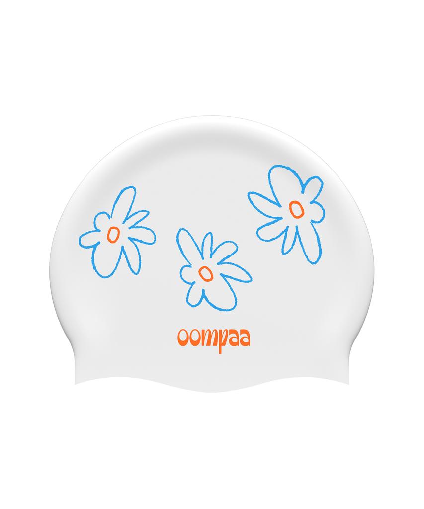 Umpa Blue Flower Swim Cap