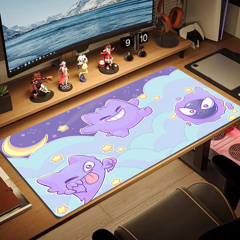 Gengar Cartoon Mouse Pad, Large Gaming Desk Mat, Non-slip XXL Mousepad for Laptop & Tablet, Mini PC Playmat with Stitched Edges