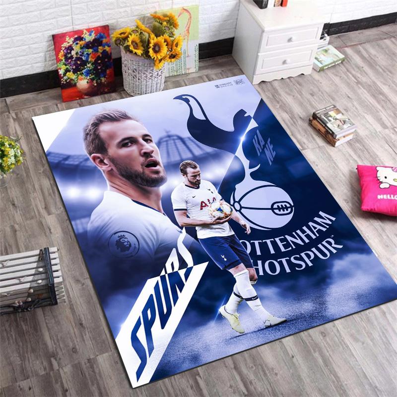 Football Superstar Player Print Non‑Slip Rug, Sports Fan Decor Carpet for Bedroom Living Room Home Decoration