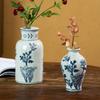 Vintage Blue and White Porcelain Ceramic Vase Ornament Desktop Hydroponic Flower Ware,home Living Room Foyer Ceramic Decorations