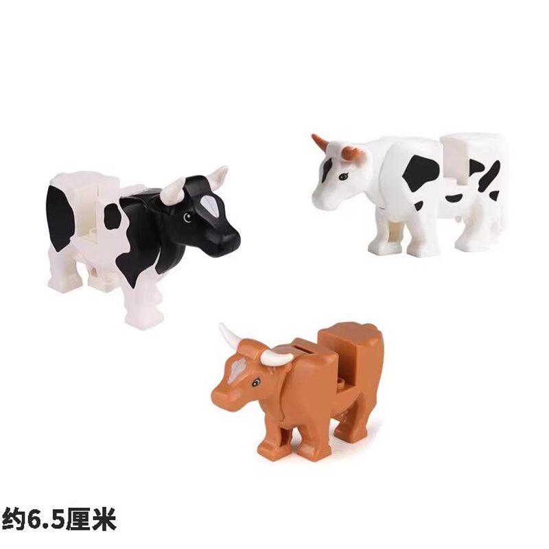 MOC Zoo Animals Building Blocks African Elephant Camel Deer Wolf Crocodile Tiger Lion Sheep Warhorse Mini Brick Kid Toy Gift S06