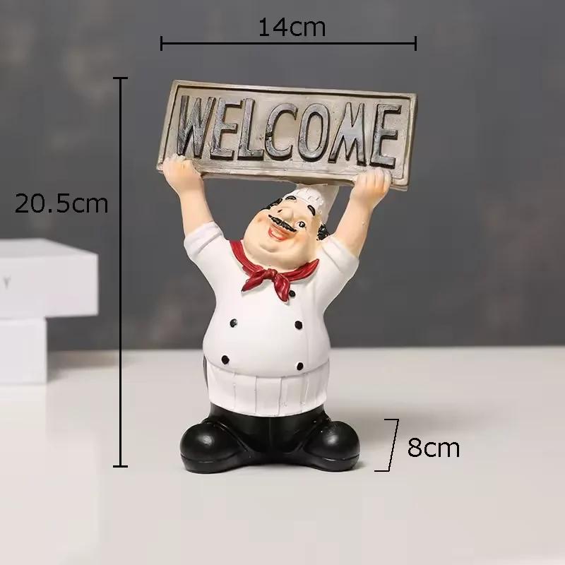 Bearded Chefs Creative Figures Statue Desk Decoration Professional Chef Character Resin Sculpture Ornaments Modern Home Decor