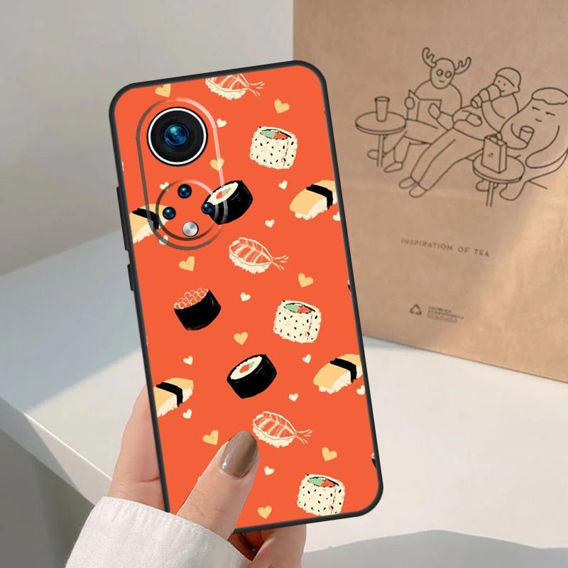 Kawaii Sushi Pattern For Honor Magic 8 Pro 5 6 7 Lite Case For Honor Win RT 200 400 50 70 90 X8b X9a X9b X9c X9d