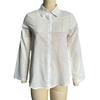 Women Shirt Lapel Long Sleeve Buttons Placket Shirt Tops Pure Color Loose Fit Breathable Moisture-Wicking Office Shirt