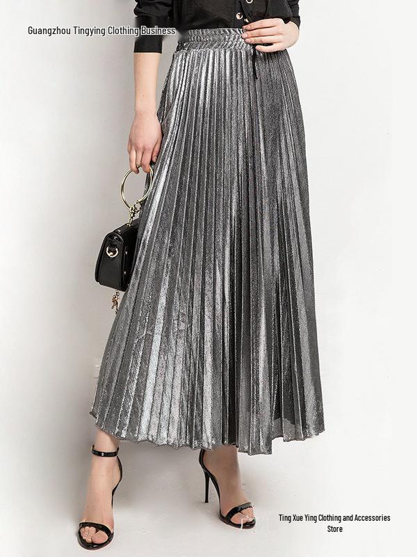 Plus Size High Waist Pleated Beach Skirt for Women - European & American Style