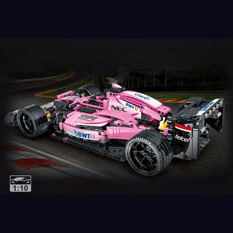 Technická Formule 1 Růžový F1 Supersportovní Závodní Auto Model Stavební Kostky Město Rychlostní Šampioni Vozidlo Stavebnice Kostky Hračka Dárek pro Dítě Chlapce