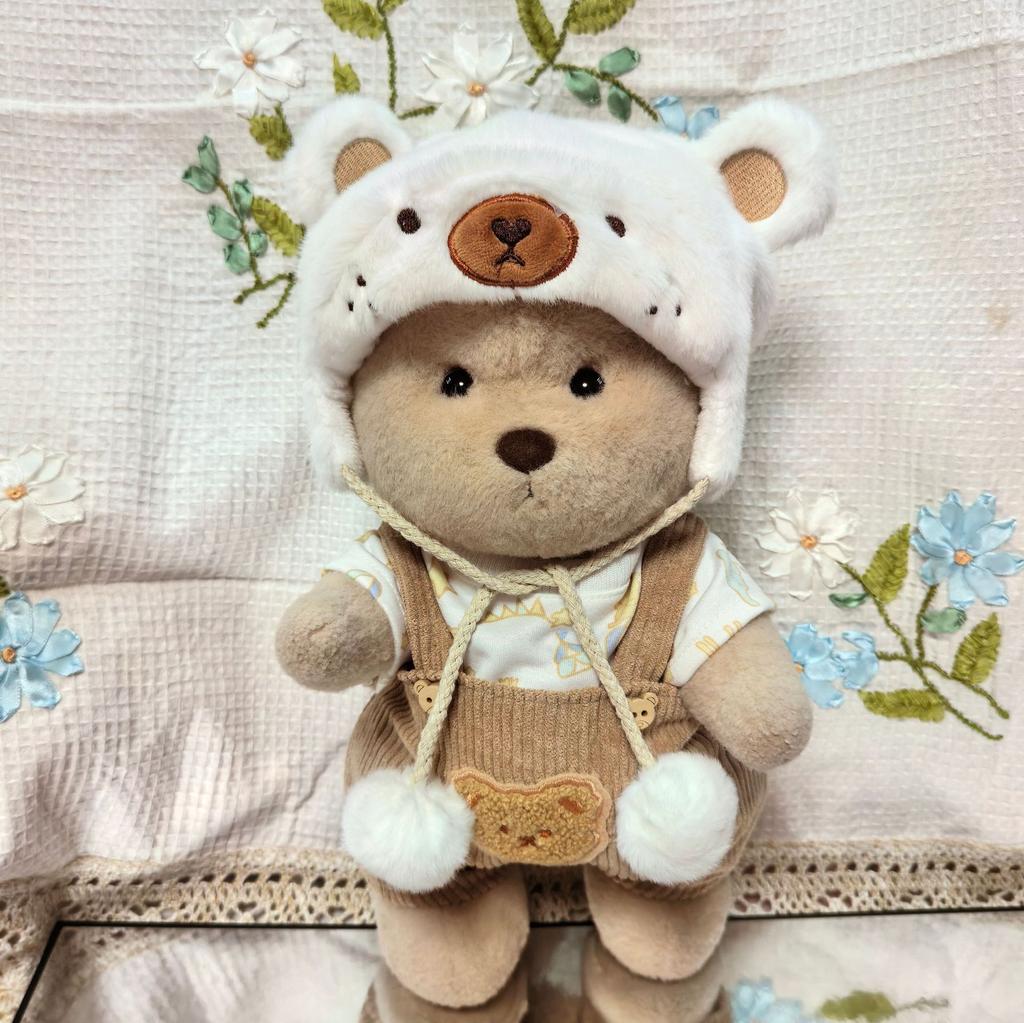 For 30Cm Lena Little Bear Bathrobe Replacement Dress Mink Fur Bear Hat Shark Clothes Cute Plush Doll Dress Up Clothes