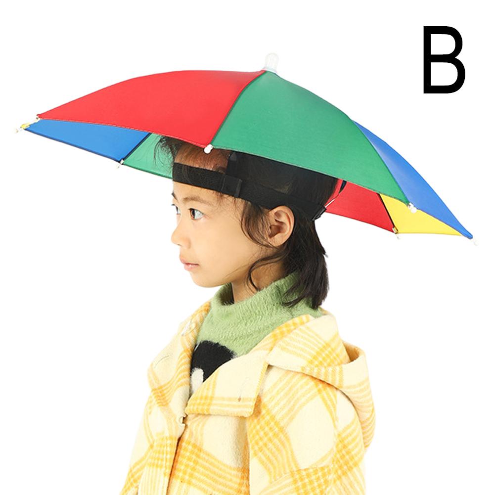 Umbrella Hat For Kids Child Foldable Outdoor Fishing Headwear Cap Head Waterproof Sun Camping Hat Beach Cap Headwear