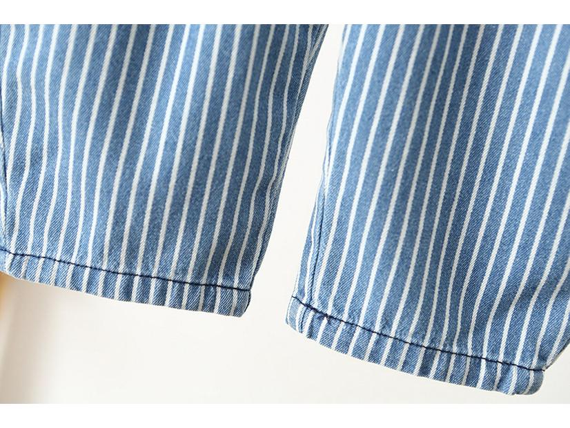 Gestreifte Jeans-Overalls im koreanischen Stil für Babys (Modelljahr 2026) (0-3 Jahre)