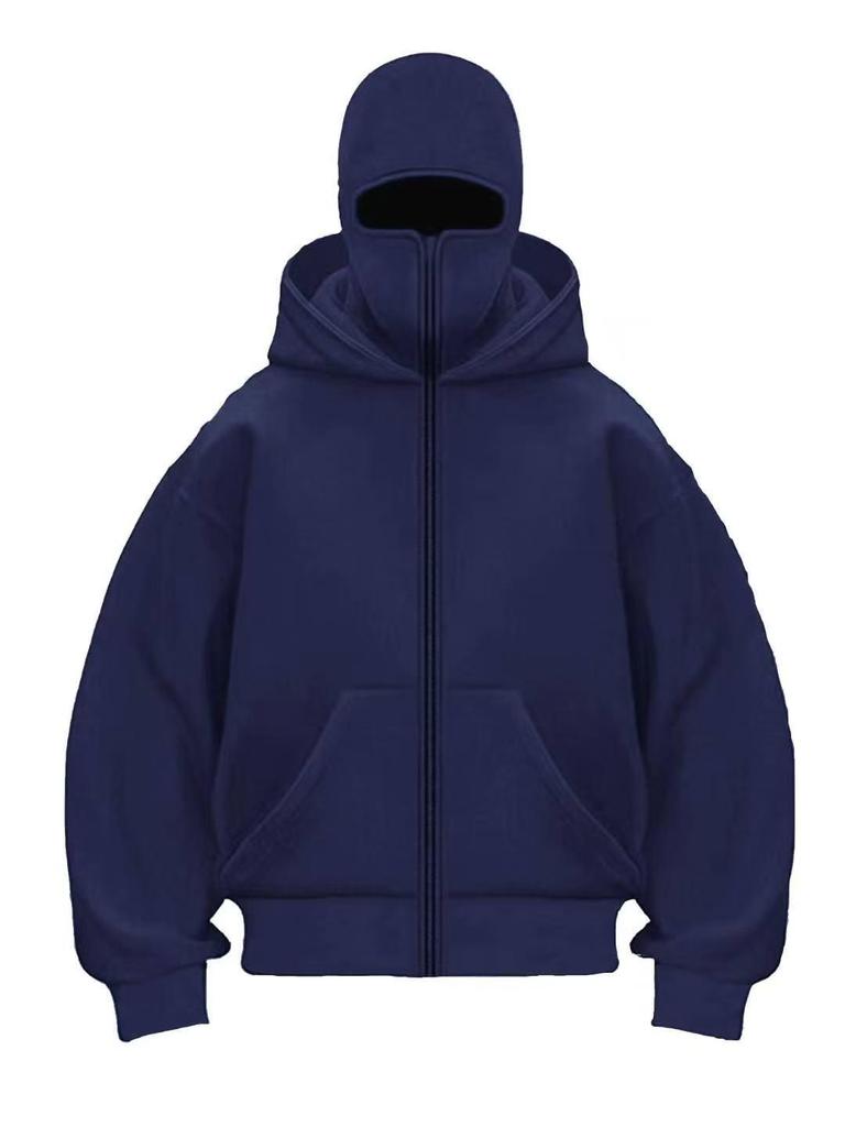 Spring & Autumn Double-Layer Hooded Zipper Sweatshirt: Unique Street Style for Couples