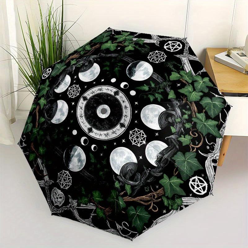 

Full Moon Phases Mandala Wall Art DecorUmbrella with Cute Design, Portable 3-Fold Compact Umbrella for Men & Women, Valentine s Day Mother s Day Hallo