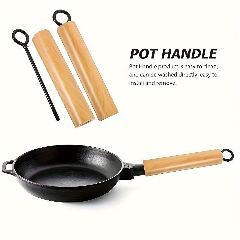 1pc Wooden Handle Pot Pot Handle Handle Replacement Parts Removable Wok Pan Pan Cookware Khaki