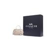 Coach Rowan 25 Logo Zip Closure Coated Canvas Shoulder Crossbody Tote Bag Medium Women Handbags Sand Chalk-White CV961-IMXDM