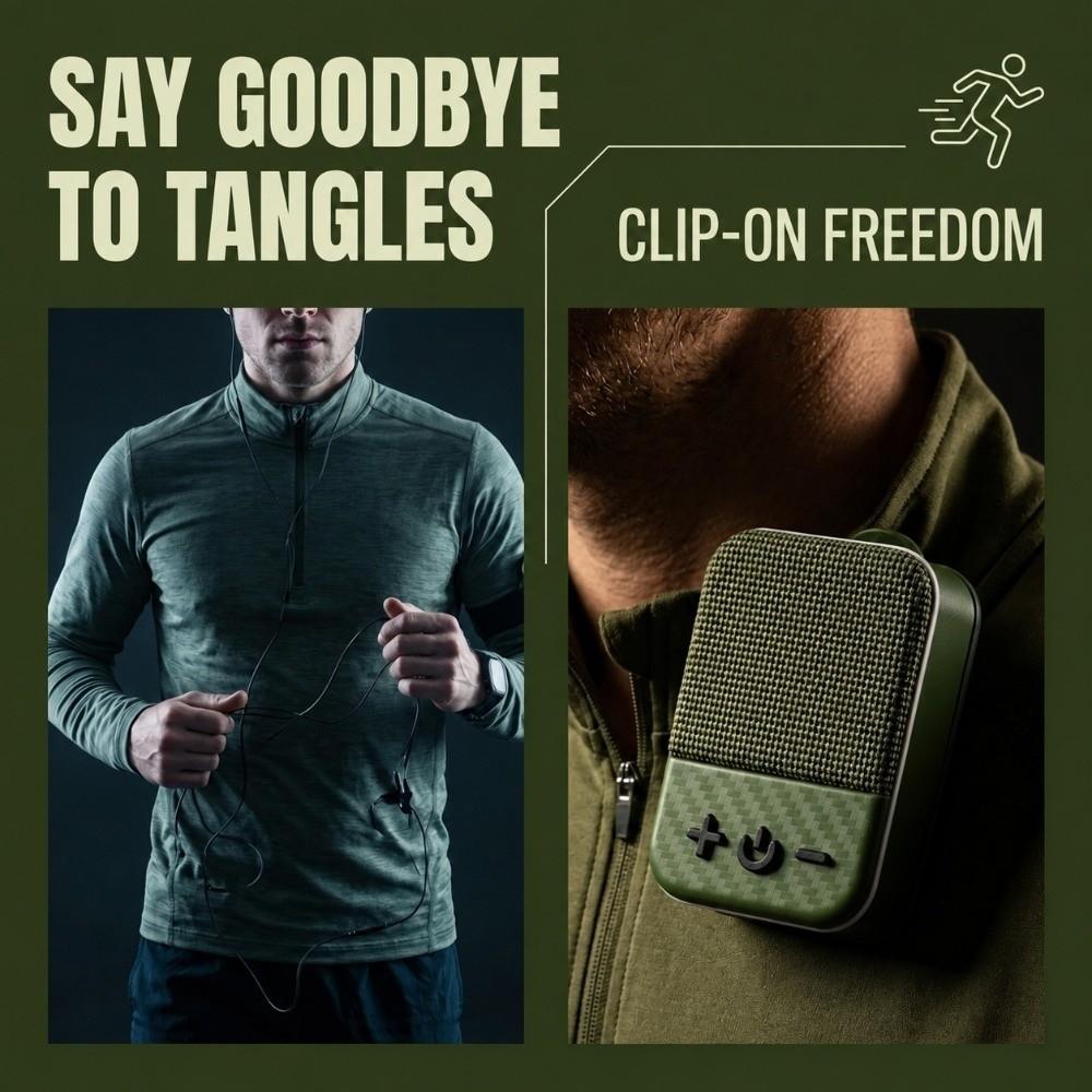 With Back Clip Mini Wireless Audio Speaker for Sports Running Hiking Outdoor Travel Gym Workout