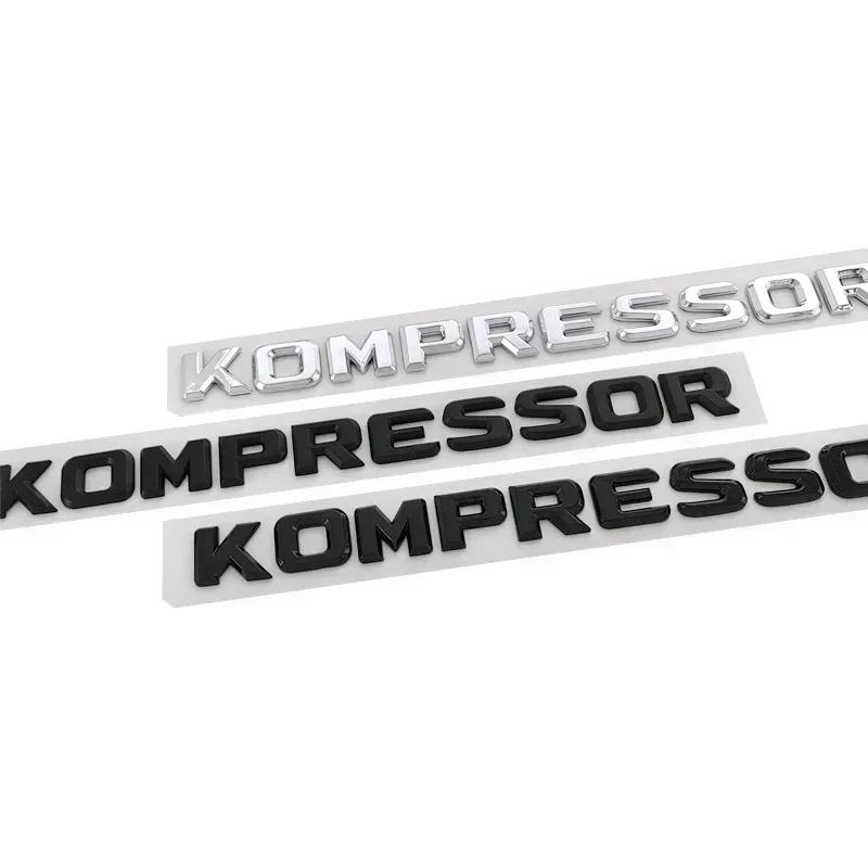 3D ABS Kompressor Logo Car Rear Trunk Emblem Badge Sticker For Mercedes Benz C E SLK C230 C180 C200 Car Styling Accessories RZ1