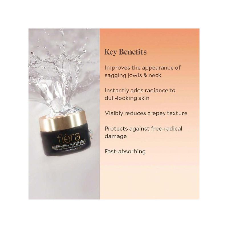 Fiera Neck Firming & Tightening Cream 50ml/Anti-Aging Moisturizer For Sagging Skin, Improves Neck And Jawline Definition, Reduces Wrinkles