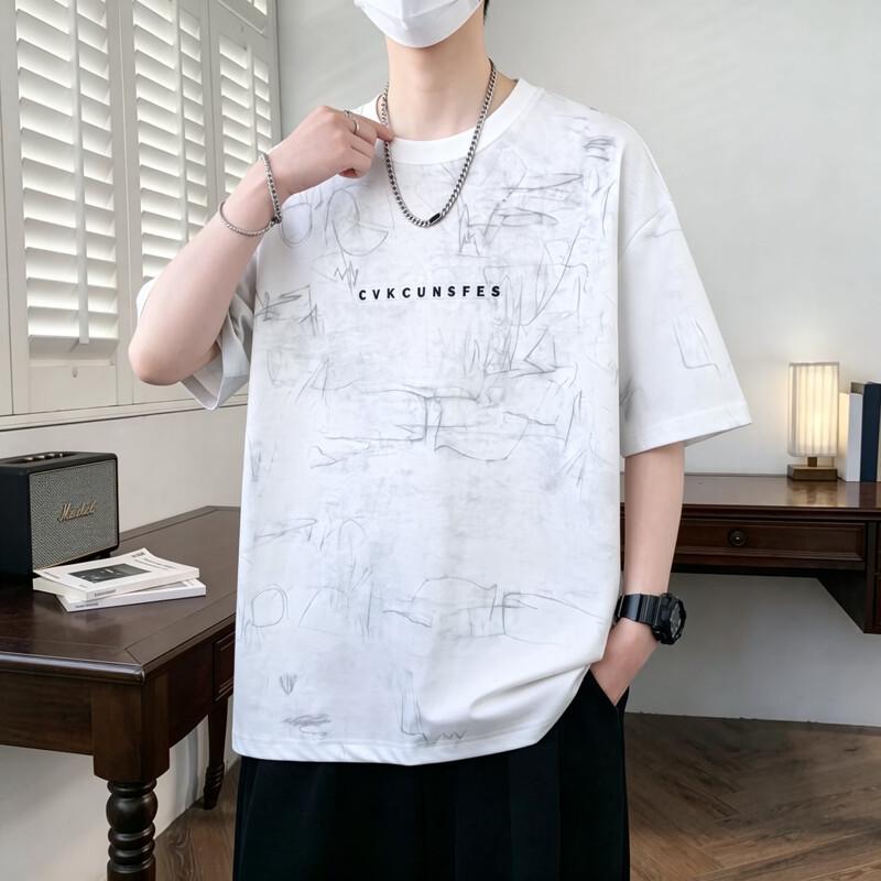 JEEP SPIRIT Men s Summer Loose Fit Round Neck T-Shirt 2XL