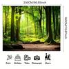 2D Lush Summer Woodland Backdrop with Sunlight Party Photo Background Banner
