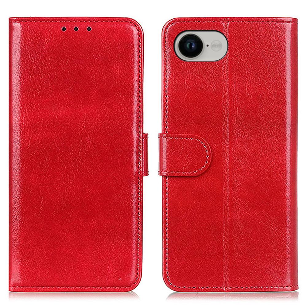 For iPhone 16e Case Crazy Horse Texture PU Leather Phone Stand Cover