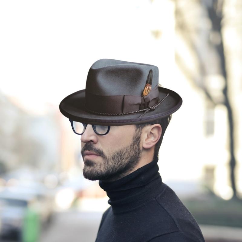 Vuxen Trilbyhatt Bekväm Fransk Stil Bandhatt Rephatt Vuxen Festival Party Festival Formell Samling Fedorahatt