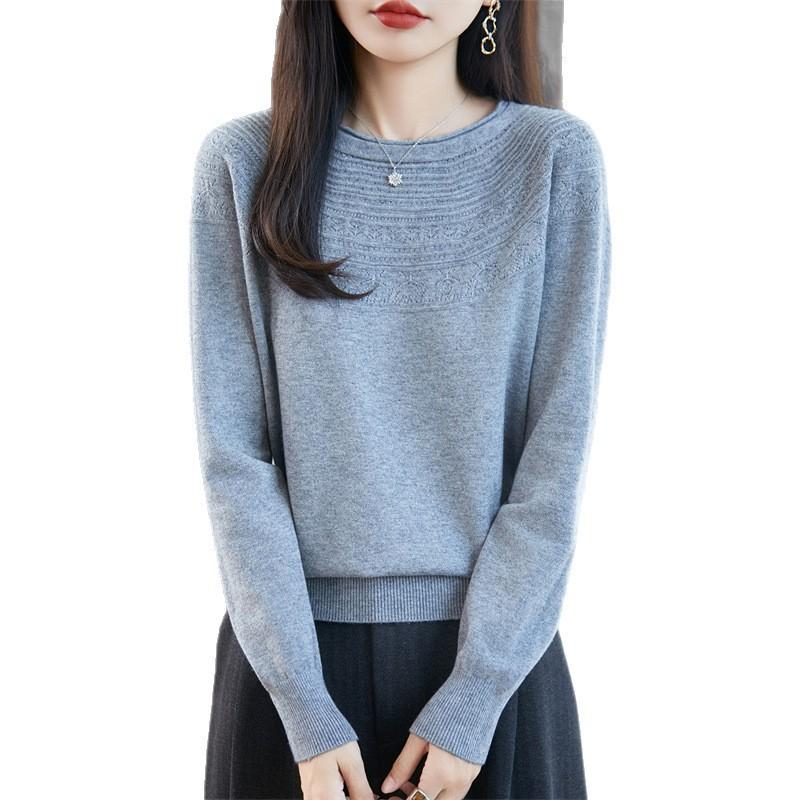 The New Autumn and Winter Style of Rolled-up Round-neck Loose-fitting Pullover Knitted Sweater with Long Sleeves Can Be Worn As A Base Layer
