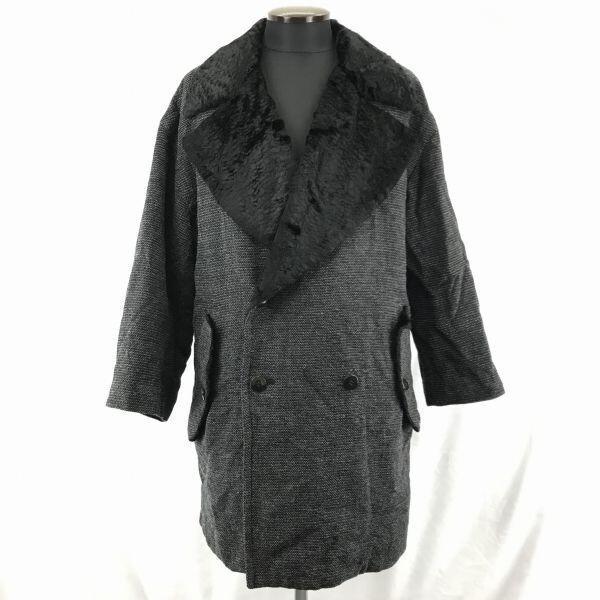 

USED/Made in Japan LAUTREAMONT Big Collar Wool Double Coat F Men Black