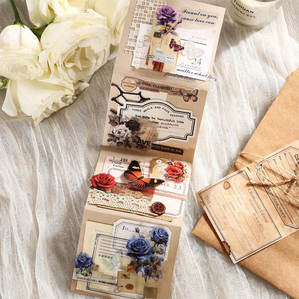 1pcs/1lot Decorative Adhesive Tapes Rosy Ramblings Junk Journal DIY Paper Japanese Masking Scrapbooking Stickers