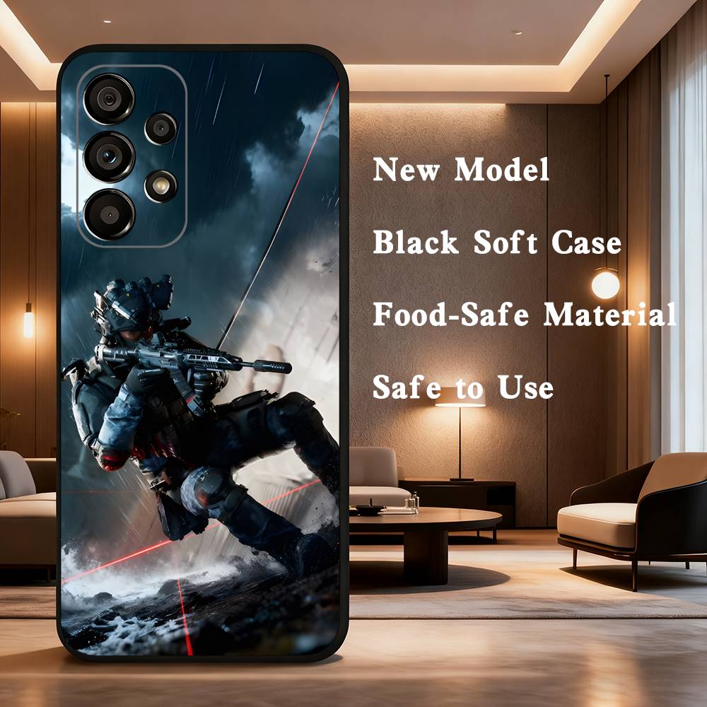 Game Delta Force For Samsung Galaxy A73,J7,22,Note,72,41,31,8,9,52,71,53,32,Soft Black Silicone Cover Case