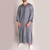 2023 New Style Men's Mid-Length Blue Arabic Robe with Short Sleeves