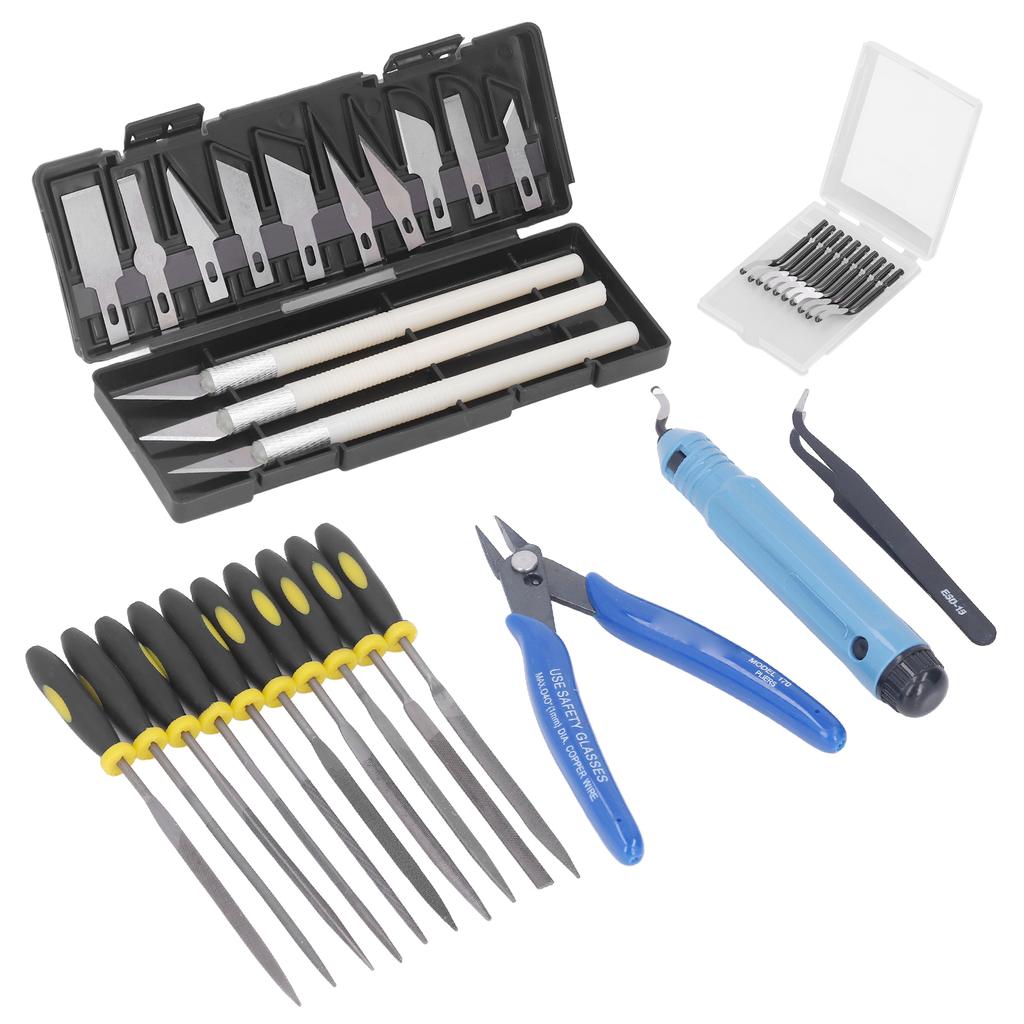 3D Printer Tool Kit Model Carving Knife Trimming File Tools Set for Cleaning Grinding