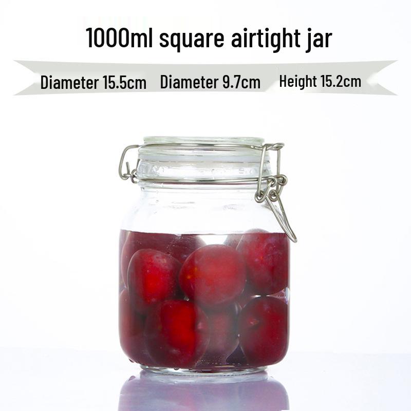 Glass Sealing Jar with Stainless Steel Buckle for Food Storage - Ideal for Tea, Grains, and Cereals In the Kitchen