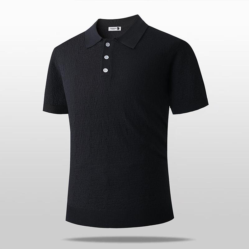 Short-sleeved POLO Shirt Men's T-shirt Casual Men's T-shirt Polo Shirt Solid Color T-shirt T