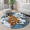 3D Flower Fashion Round Rugs for Living Room Sofas Decoration Bedroom Carpet Chair Mat Lounge Rug Anti-skid Floor Mats Washable