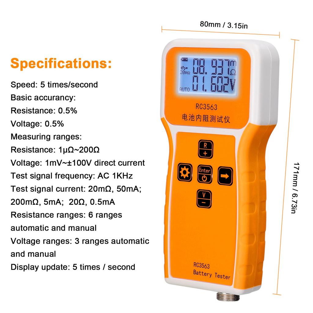 RC3563 18650 Akku Spannung Innenwiderstand Tester Hohe Präzision Trithium Lithium-Eisenphosphat Akku Tester Echter 4-Draht