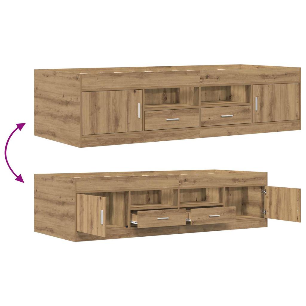 Bed Frame with Storage Craft Oak 80 x 200 cm