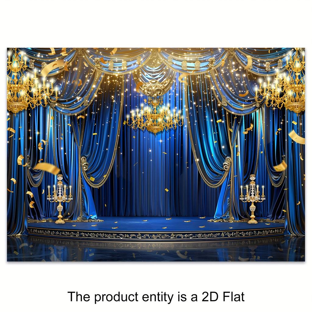 1Pcs Vintage Shiny 2DFlat Blue Decoration Background Winter Backdrop Decorations For Photo Studio Photo Booth Christmas Part