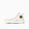 Converse All Star Gold Patch Hi Size Cm Sneakers, White/Gold, 23.5