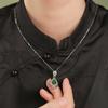 S925 silver inlaid natural jadeite gourd necklace retro high-end light luxury niche accessories women's daily jewelry gift