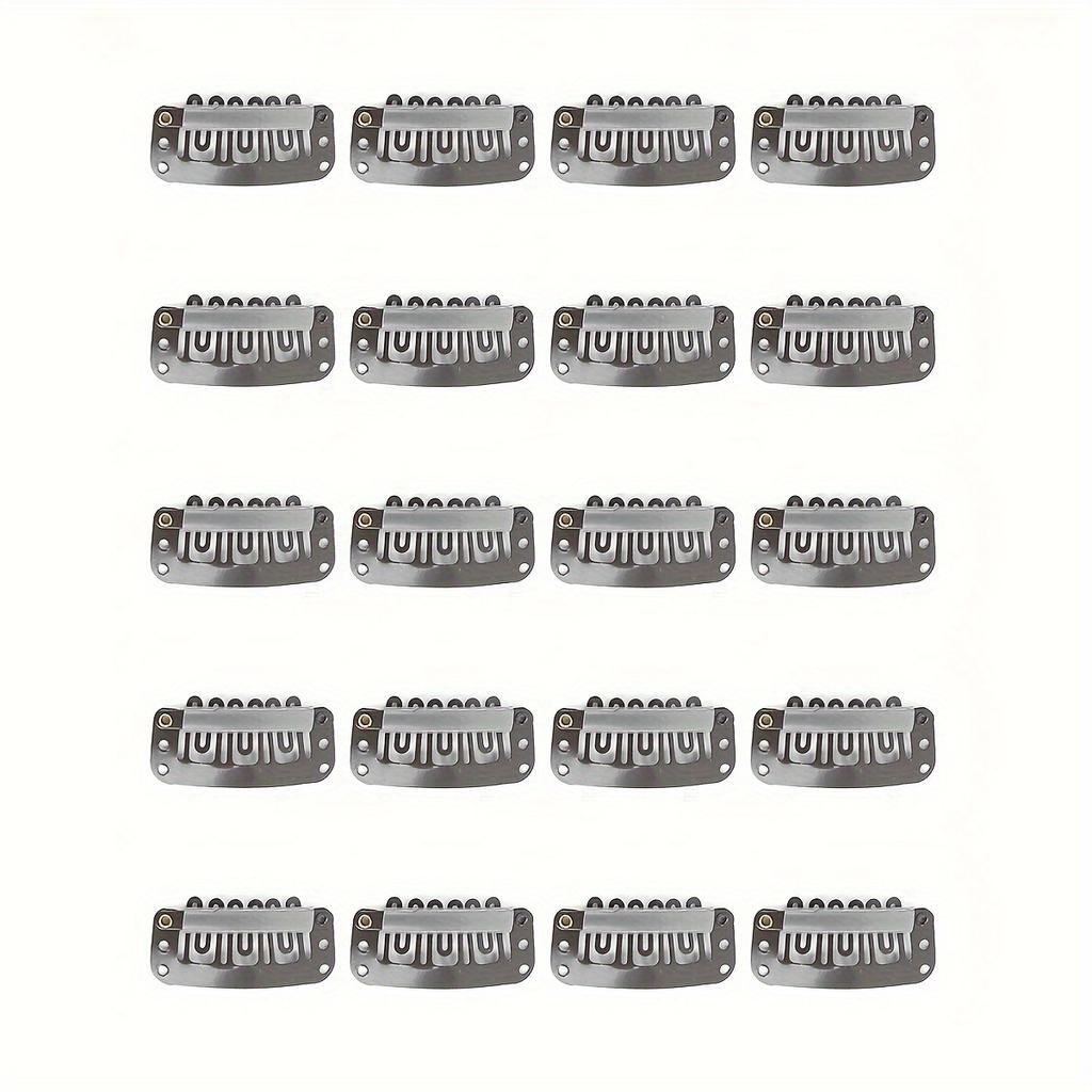 20/40pcs U Shaped Metal Clips With Soft Rubber Stainless Steel Material For Human Hair Snap Hairpin Extensions Metal Comb