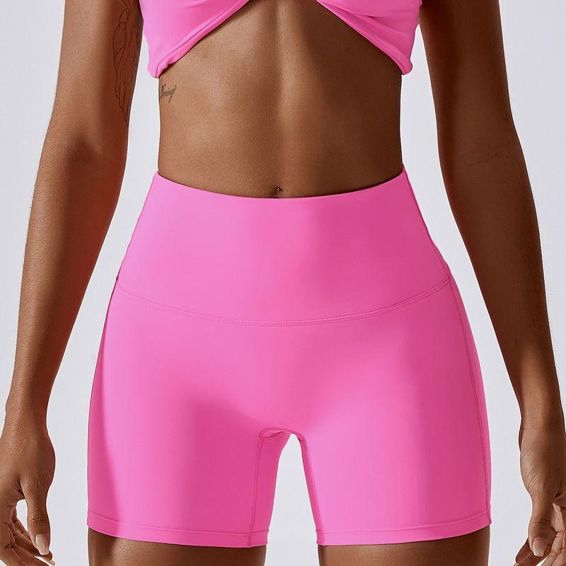 

European and American-Style Tight Quick-Dry Outdoor Yoga Bra Nude Feel 12/L Barbie Powder shorts