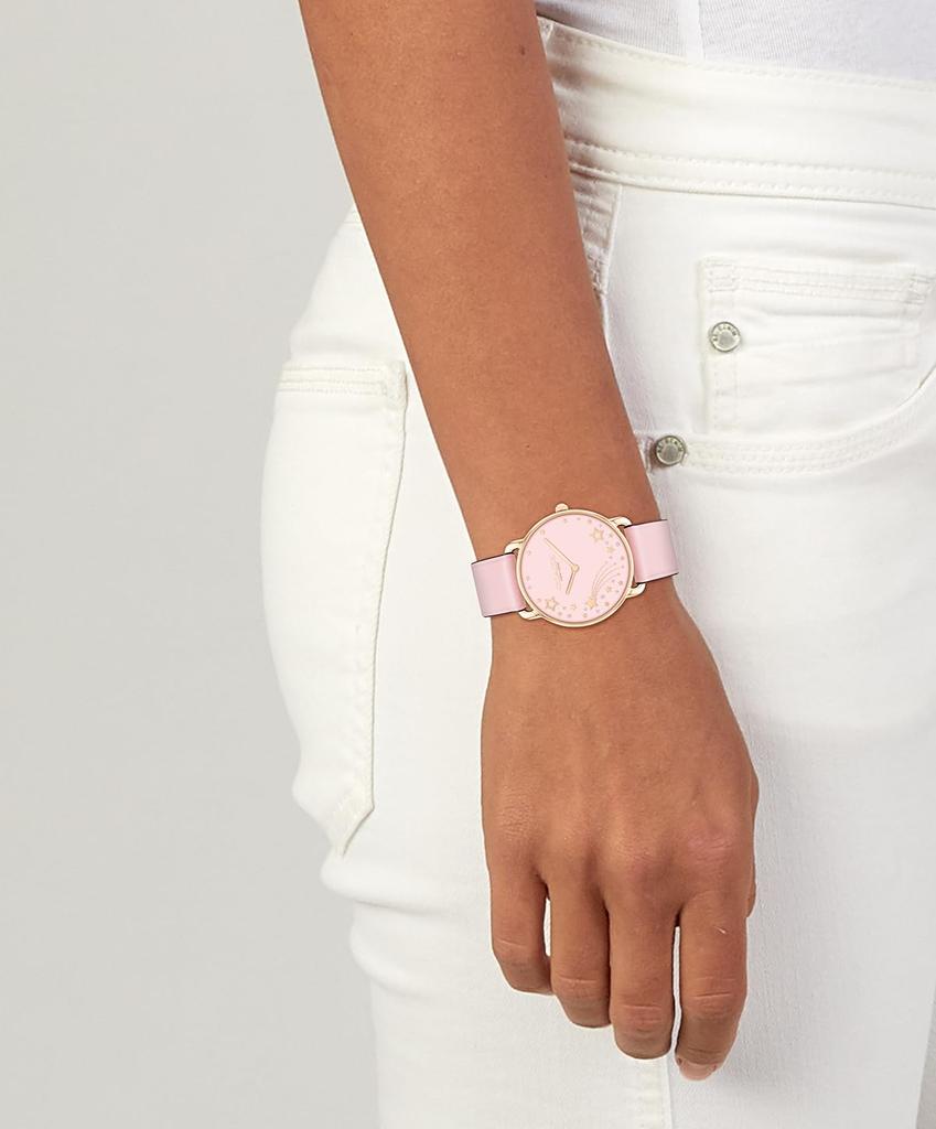 Coach Elliot Quartz Watch with 2H Movement and Leather Strap Water Resistant to 3 ATM Modern Minimalist Gift for San Women's - - - Her, 36mm, Pink,