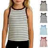Αμάνικο Βαμβακερό Γιλέκο για Κορίτσια, Καθημερινό, Με Ριγέ Σχέδιο, Στρογγυλή Λαιμόκοψη, Μοντέρνο Αμάνικο Μπλουζάκι