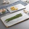 New Marble Cutting Board Dinner Plates Ceramic Tray Golden Border Plate Dinner Set Plates and Dishes Kitchen Utensils Porcelain
