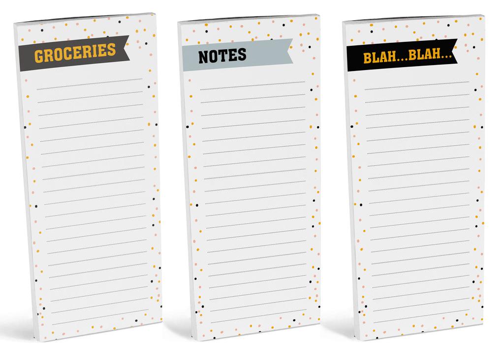 Inkdotpot Pack of 3 Magnetic Fridge To-Do List Notepads- Magnetic Memo Pads For Refrigerator-  (50 Sheets