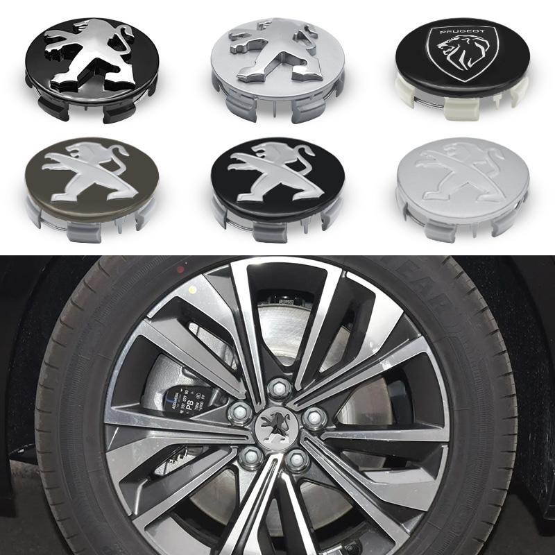 2026 Hot Car Sticker 4pcs Car 60MM Wheel Center Covers Hub Caps Badge Emblem For Peugeot 405 605 806 RCZ 206 207 208 306 307 508