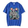 Men's Comic T-shirt 100% Cotton T-shirt Muki Demon Slayer Uzui Tengen Muki Gym Pattern Short-sleeved Top