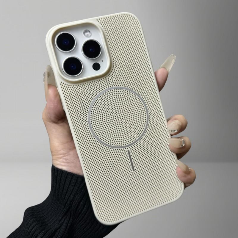 

Cross Border Compatible IPhone 17 Mesh Breathable Heat Dissipation Magnetic Phone Case Apple 16 Skin Feel Anti Drop Protective Cover 14 iPhone 16 PLUS